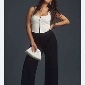 Anthropologie Black Wide-Leg Pants